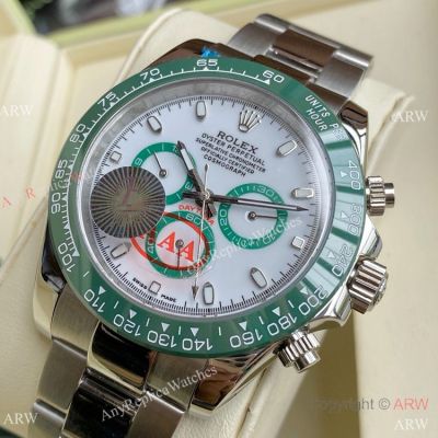 Replica Rolex Daytona 116520LV Stainless Steel Watch Green Bezel